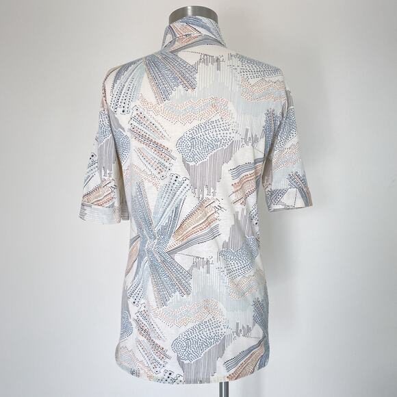 Vintage 1970's JC Penney Button Up Shirt Euro Psychedelic Mens Top Size S/M - Picture 7 of 8